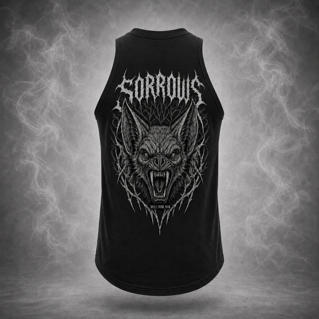 Built From Pain Bat — Black Gym Vest