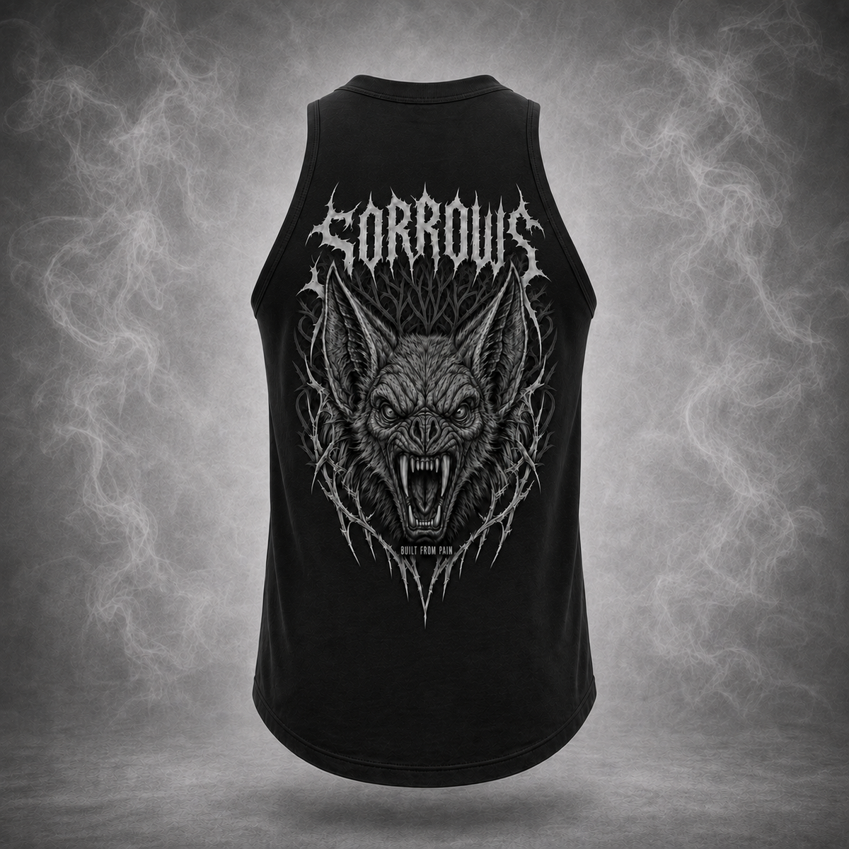 Built From Pain Bat — Black Gym Vest