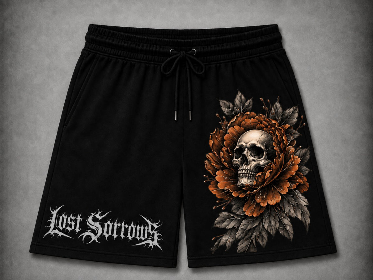 Peony Sweat Shorts - Burnt Orange colourway