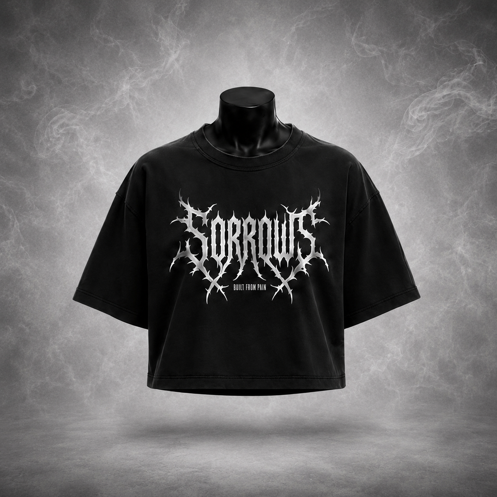 Built From Pain Bat — Black Crop Tee