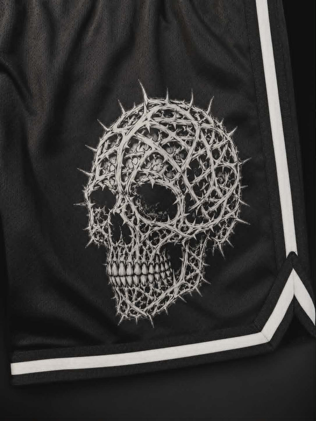 Thorn Skull Mesh Shorts