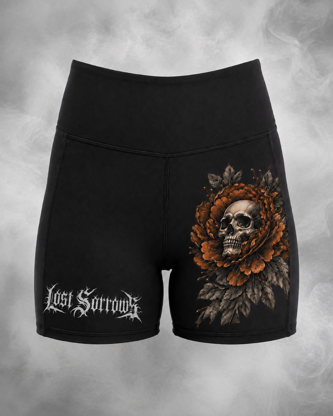 Peony Gym Shorts - Burnt Orange colourway