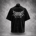 Built From Pain Bat — Black Acid-Wash Tee