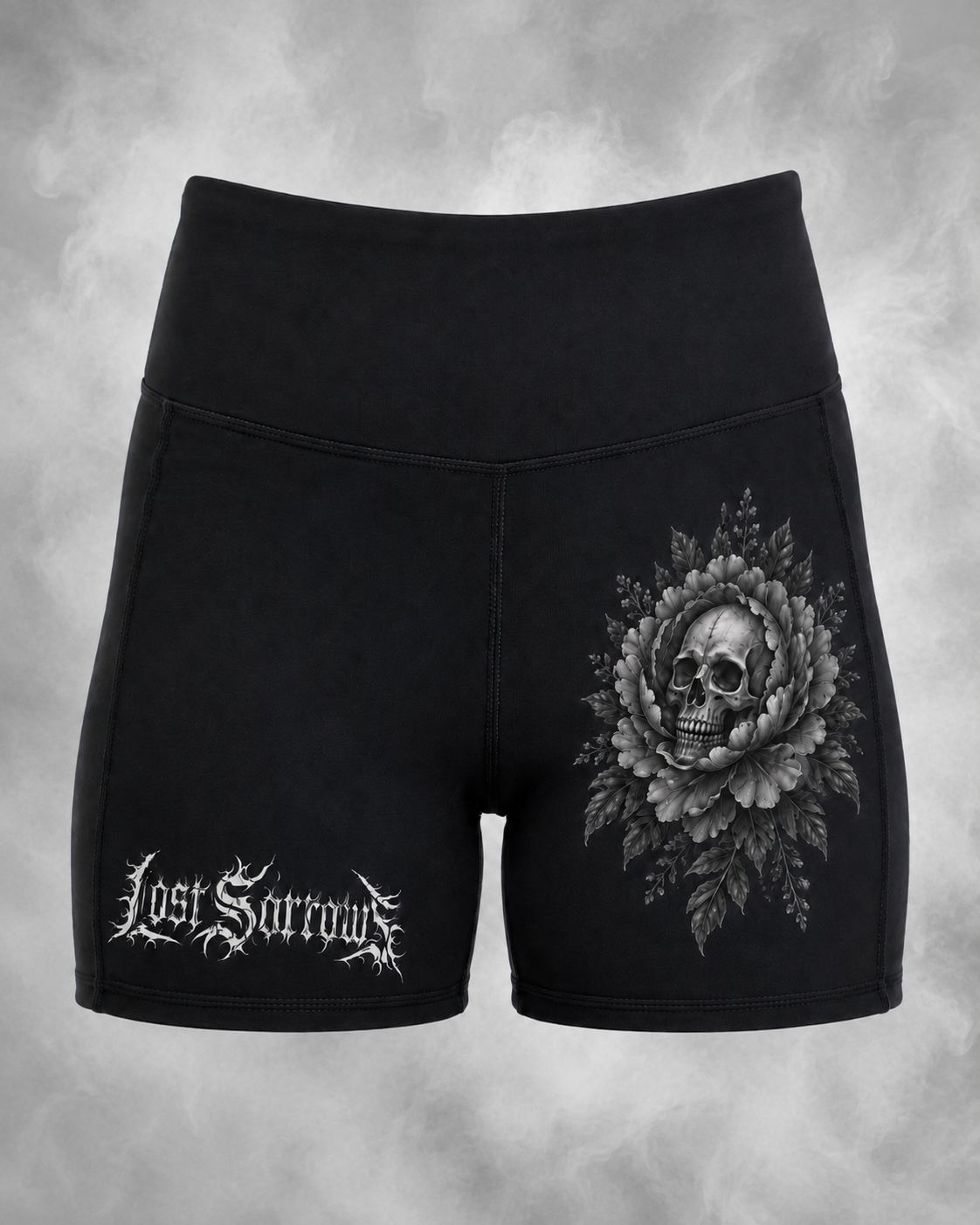 Peony Gym Shorts - Grey/Black colourway