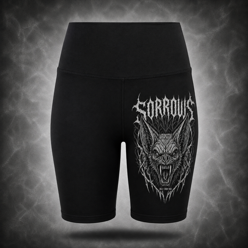 Built From Pain Biker Shorts — Bat graphic design