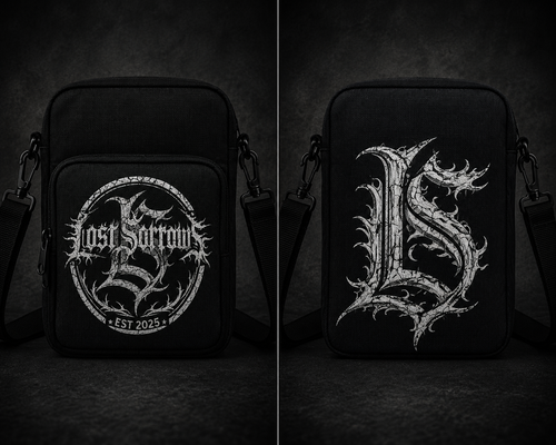 Lost Sorrows Snapback Cap front and back view showing embroidered crest logo and wordmark
